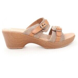 DANSKO Jessie Sand Lizard Slides Adjustable Straps Women's Leather Sandals 10 41